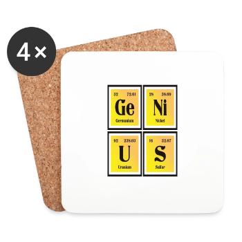 Genius | Periodic Table of Elements - Coasters (set of 4) - white - Front