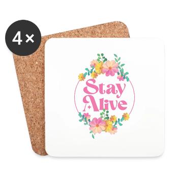 Stay Alive - Untersetzer (4er-Set) - Weiß - Vorne