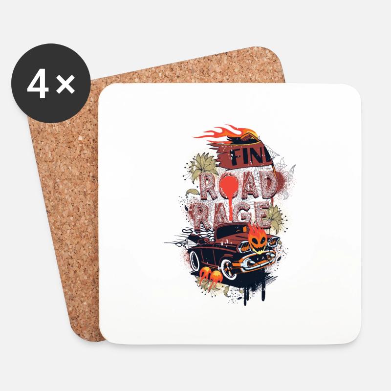 road rage - Untersetzer (4er-Set) - Weiß