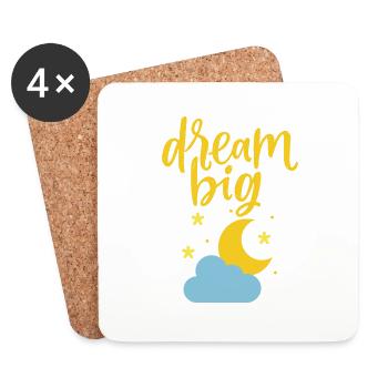 T shirt dream big - Dessous de verre (lot de 4) - blanc - Devant
