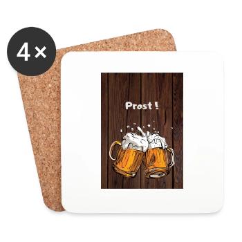 Prost beschriftung - Untersetzer (4er-Set) - Weiß - Vorne