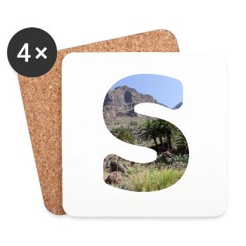 Summer Letter S Lettering Summer Holidays Sun - Coasters (set of 4) - white - Front
