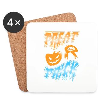Happy Halloween Horror Monster Haunted Horror Scare - Coasters (set of 4) - white - Front