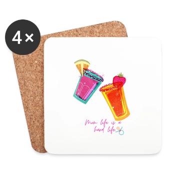 Mom life is a hard life - Untersetzer (4er-Set) - Weiß - Vorne