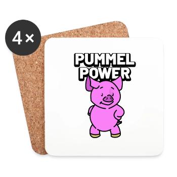 pummel power schweinchen - Untersetzer (4er-Set) - Weiß - Vorne