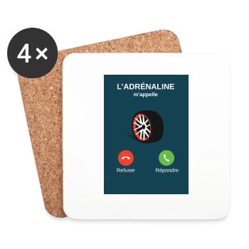 l'adrénaline m'appelle - Dessous de verre (lot de 4) - blanc - Devant