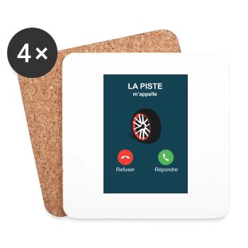 la piste m'appelle - Dessous de verre (lot de 4) - blanc - Devant
