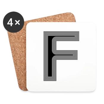 F - Untersetzer (4er-Set) - Weiß - Vorne
