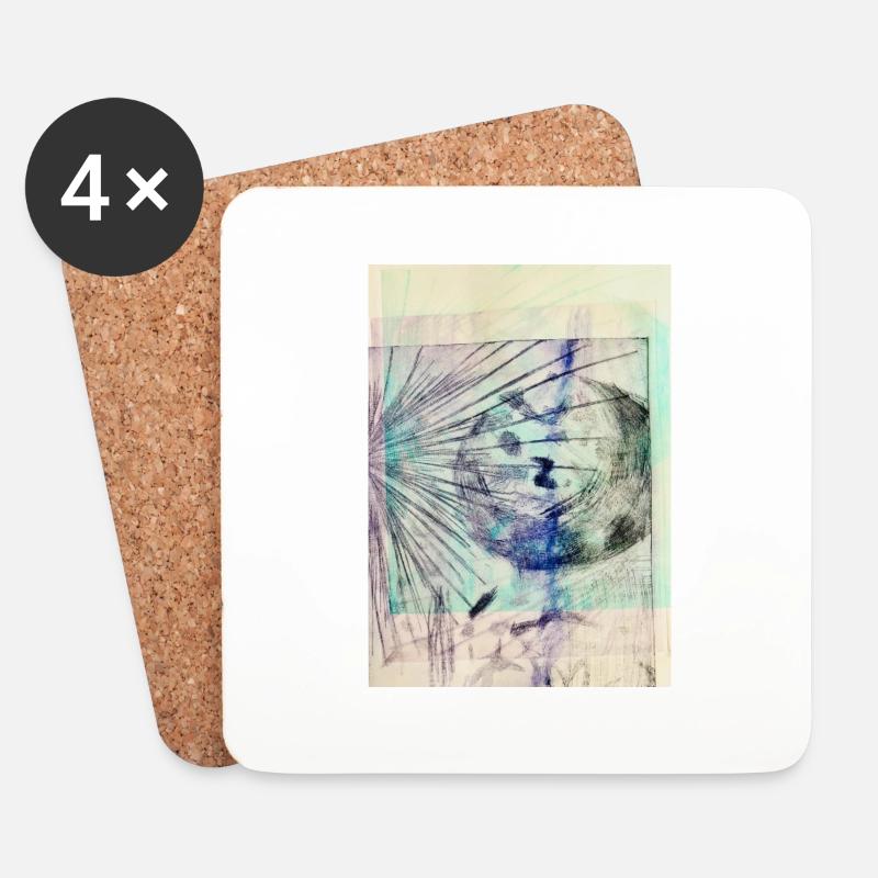 Abstract Art - Untersetzer (4er-Set) - Weiß