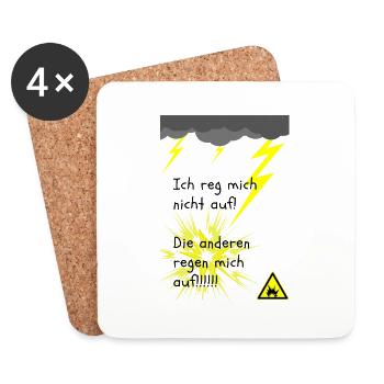 Ich reg mich nicht auf Die anderen regen mich auf - Untersetzer (4er-Set) - Weiß - Vorne