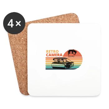Camera Photographer vintage retro - Coasters (set of 4) - white - Front