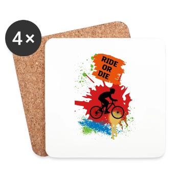 BMX liebe. Fahrrad fahren BMX or die Extrem sport - Untersetzer (4er-Set) - Weiß - Vorne