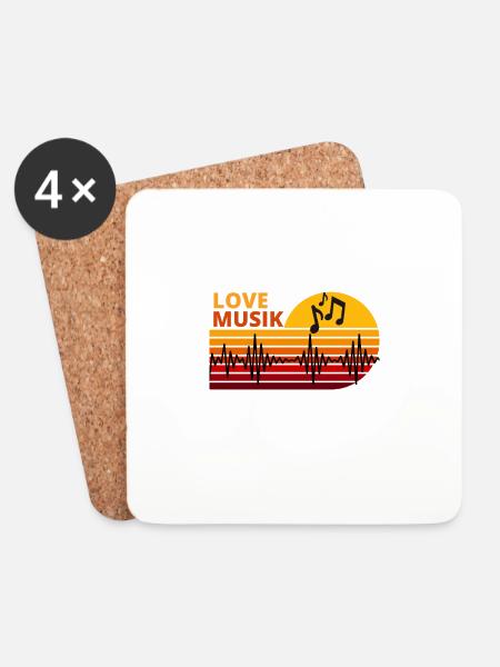 Musik liebe Motiv für Musiker und Kreative - Untersetzer (4er-Set) - Weiß
