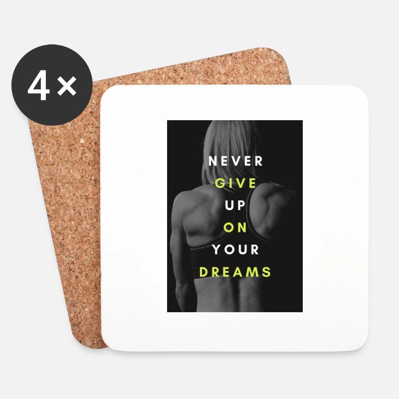Never give up on your dreams - Untersetzer (4er-Set) - Weiß