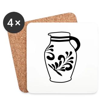 Bembel Design 100% Hessen! #typischHessisch #FFM - Coasters (set of 4) - white - Front