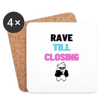 Rave jusqu’à la tombée de la nuit - Dessous de verre (lot de 4) - blanc - Devant