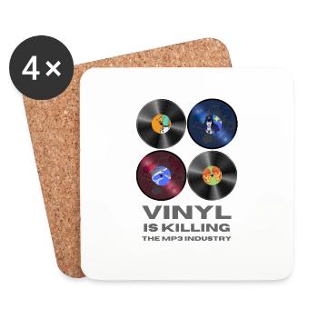 Le vinyle tue l’industrie mp3 quatre LP - Dessous de verre (lot de 4) - blanc - Devant