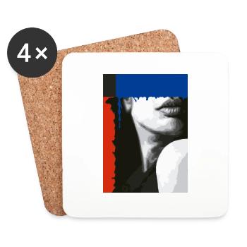 Surrealist painting - Coasters (set of 4) - white - Front