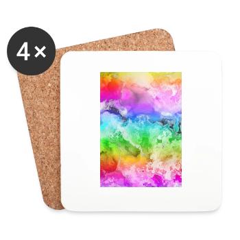 Regenboden Design Frieden - Untersetzer (4er-Set) - Weiß - Vorne