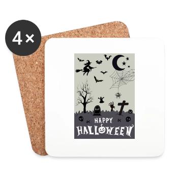 Happy Halloween - Coasters (set of 4) - white - Front