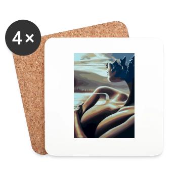 Surrealist painting - Coasters (set of 4) - white - Front