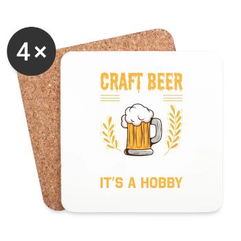 Lustiges Biertrinker Bier Trinker Bierbrauer Motiv - Untersetzer (4er-Set) - Weiß - Vorne