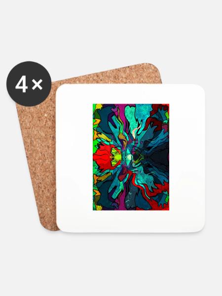 Abstract Painting - Coasters (set of 4) - white