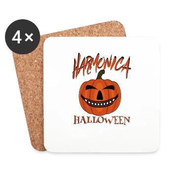Halloween harmonica - Dessous de verre (lot de 4) - blanc - Devant