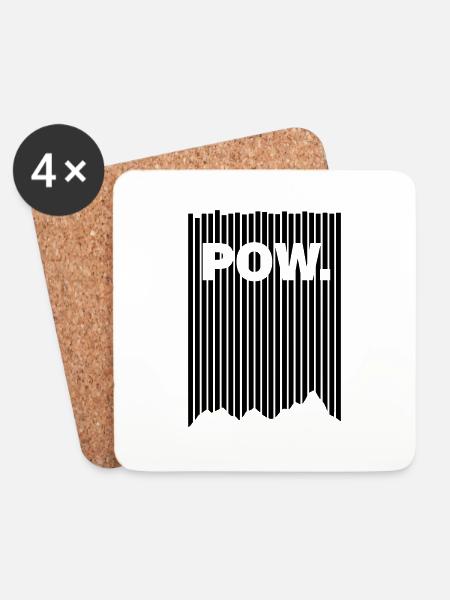 Powder snow - Fresh snow - Pow - Powder - Mountains - Coasters (set of 4) - white