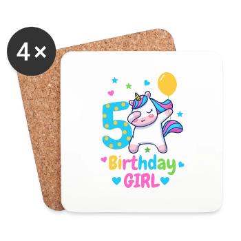 5th birthday unicorn - Coasters (set of 4) - white - Front