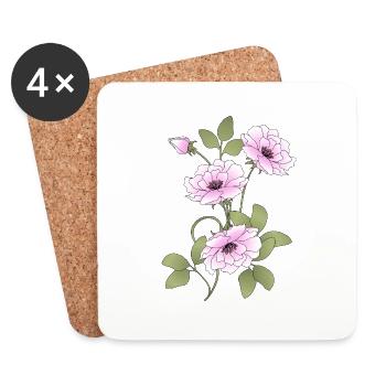 Blumen - Untersetzer (4er-Set) - Weiß - Vorne
