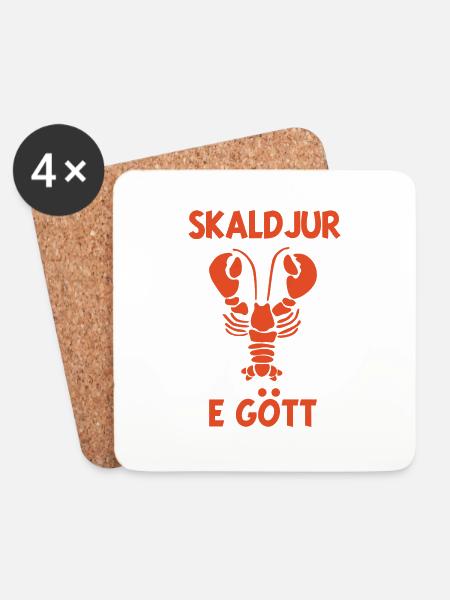 Meeresfrüchte gemästet! - Untersetzer (4er-Set) - Weiß
