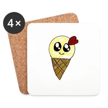 Bébé de glace - Dessous de verre (lot de 4) - blanc - Devant