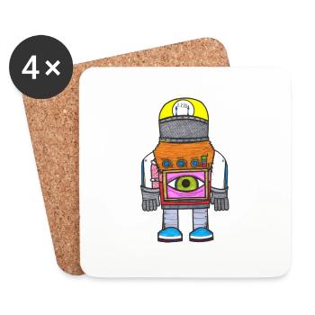 Technorobot - Untersetzer (4er-Set) - Weiß - Vorne