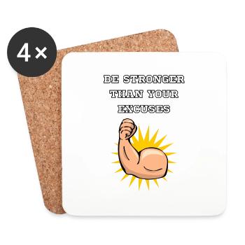 be stronger than your excuses - Untersetzer (4er-Set) - Weiß - Vorne