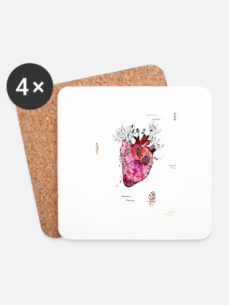 Nature Love - Untersetzer (4er-Set) - Weiß