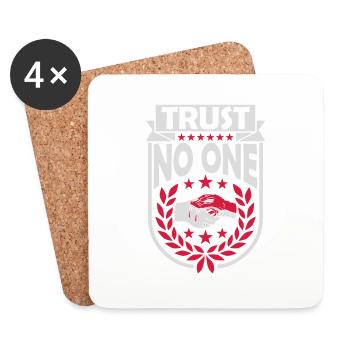 trust no one Zitat - Untersetzer (4er-Set) - Weiß - Vorne