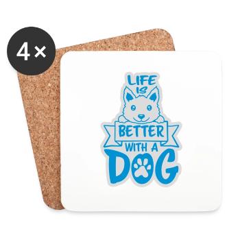 better with a dog - Untersetzer (4er-Set) - Weiß - Vorne