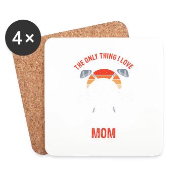 Only Thing I Love More Than Golf Is Being A MOM - Untersetzer (4er-Set) - Weiß - Vorne