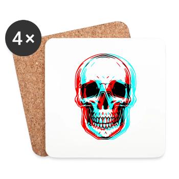 Crane 3d - Halloween - Rock Metal - Untersetzer (4er-Set) - Weiß - Vorne