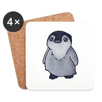 Süsser kleiner Pinguin - Untersetzer (4er-Set) - Weiß - Vorne