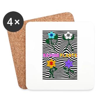 Raving Plants - Untersetzer (4er-Set) - Weiß - Vorne