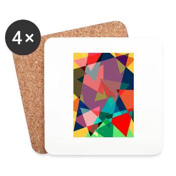 Peinture abstraite. Peinture abstraite - Dessous de verre (lot de 4) - blanc - Devant