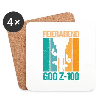 Feierabend G00 Z-100 Fräser Zerspaner - Untersetzer (4er-Set) - Weiß - Vorne