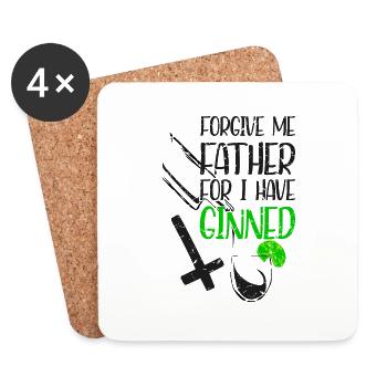 Forgive Me Father For I Have Ginned - Untersetzer (4er-Set) - Weiß - Vorne