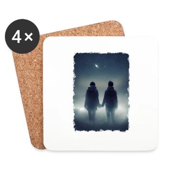 Amitié - Dessous de verre (lot de 4) - blanc - Devant