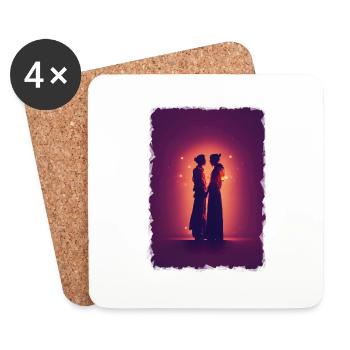 Liebe - Untersetzer (4er-Set) - Weiß - Vorne