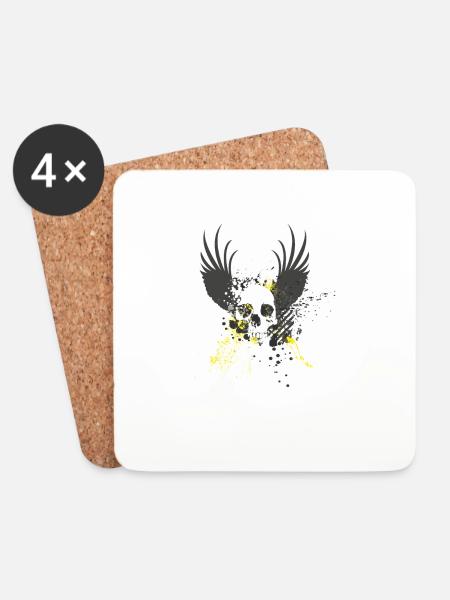 Dreamy skull - Coasters (set of 4) - white