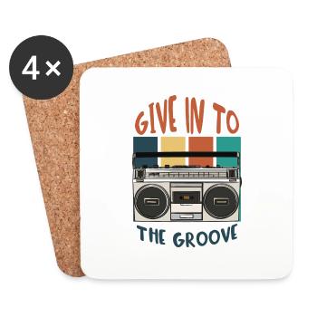 Give In To the Groove - Coasters (set of 4) - white - Front