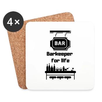 Barkeeper for Life - für Service Arbeiter - Untersetzer (4er-Set) - Weiß - Vorne